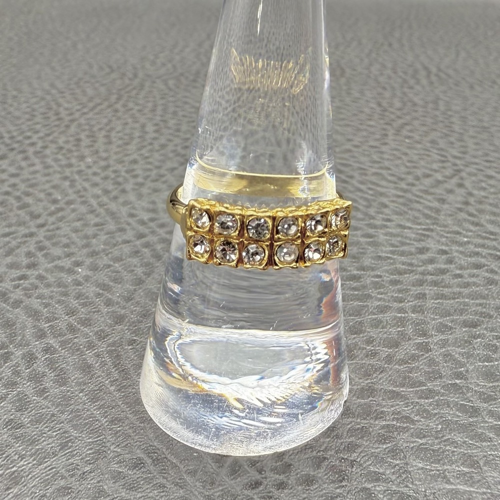 Womens Ring Size 8 Crystal Cocktail Gold Tone Band Statement Fashion Jewelry